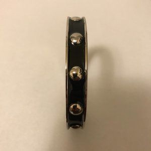 Costume silver and black hinged bracelet